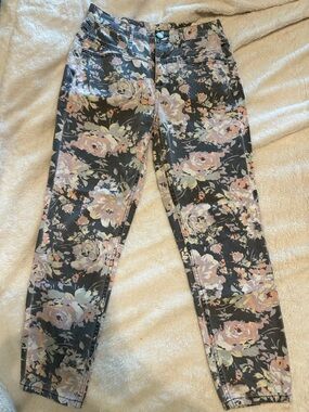 BDG Floral Cropped Ankle Jeans in Black and Pastel Mix